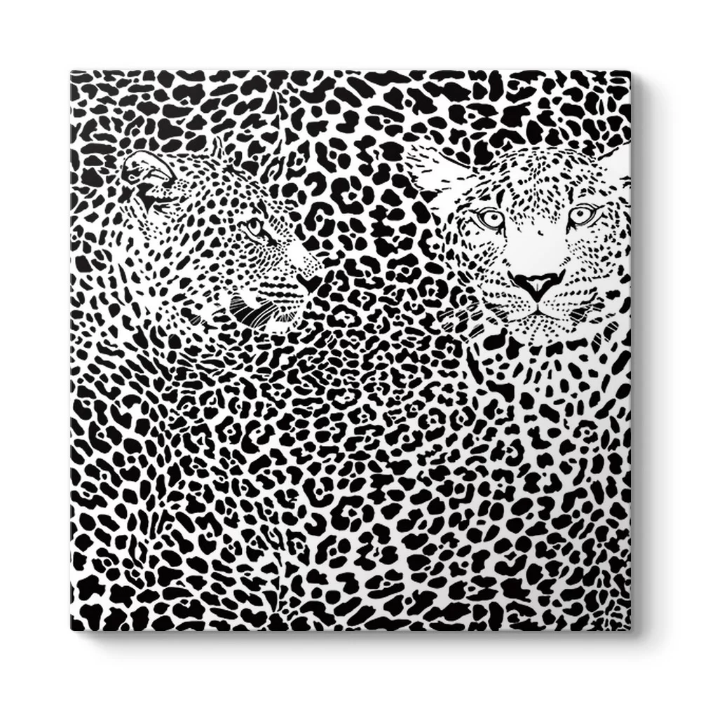Leopar Desen Vektörel Tablo - Model 3
